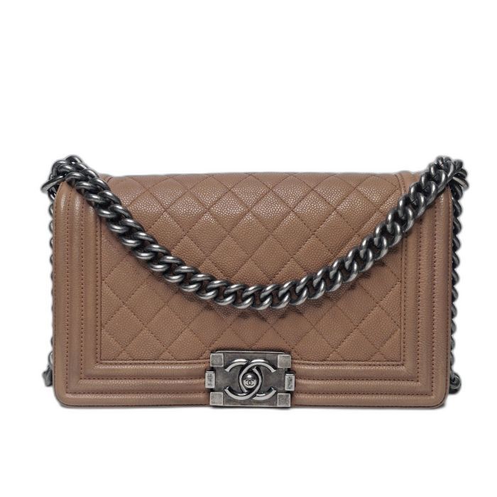 Chanel Boy Bag Tan Caviar