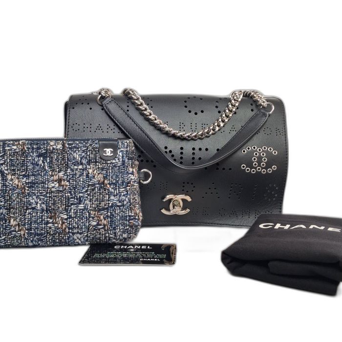 Chanel Perforated Leather Flap Bag