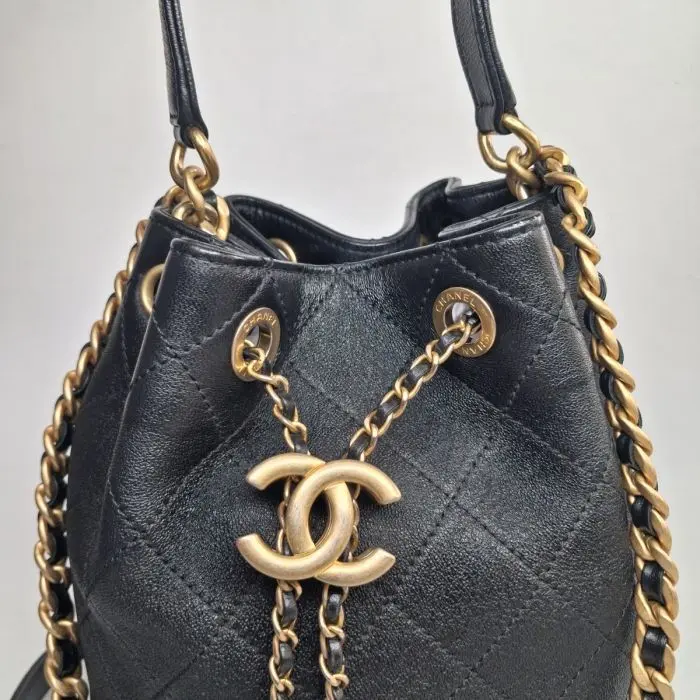 Chanel Quilted Leather Bucket Bag