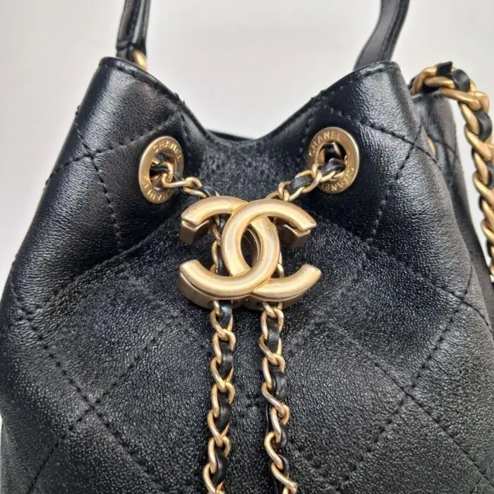 Chanel Quilted Leather Bucket Bag