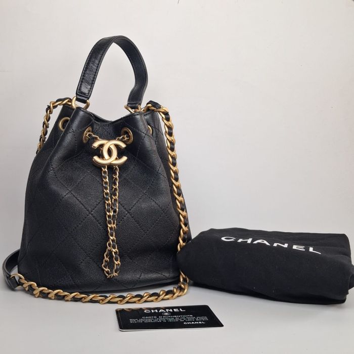 Chanel Quilted Leather Bucket Bag
