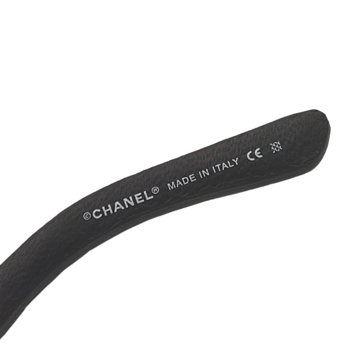 Chanel Quilted Leather Temple 4157-Q Shield Sunglasses