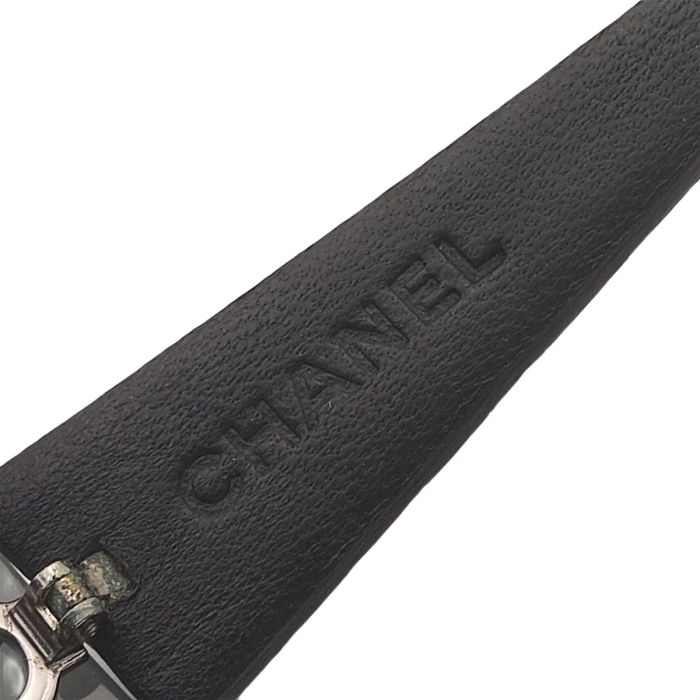 Chanel Quilted Leather Temple 4157-Q Shield Sunglasses