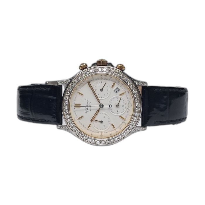 Chopard Genève Chronograph Watch with Diamond-Set Bezel