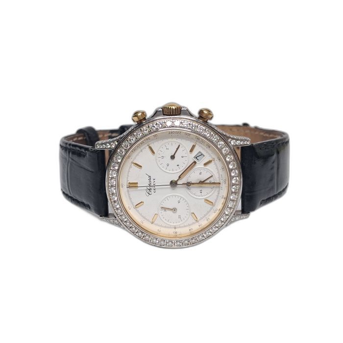 Chopard Genève Chronograph Watch with Diamond-Set Bezel