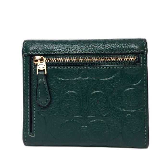 Coach Green Signature Leather Bifold Wallet