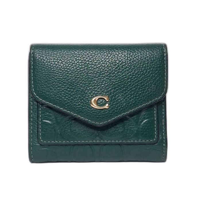 Coach Green Signature Leather Bifold Wallet