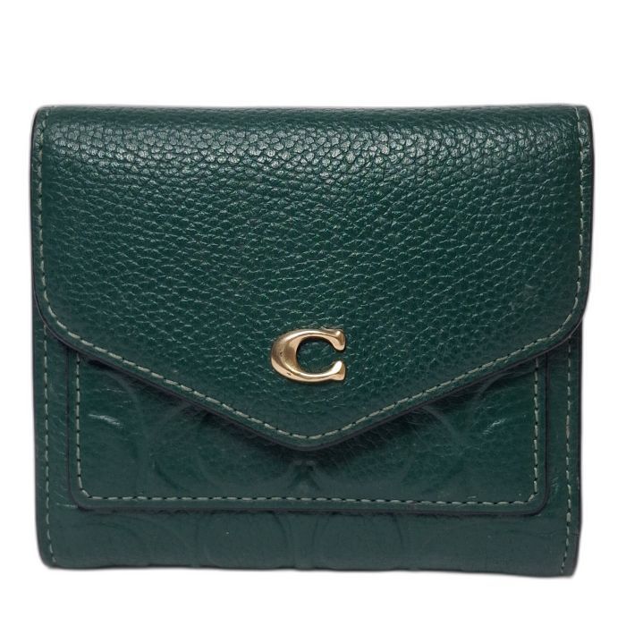 Coach Green Signature Leather Bifold Wallet