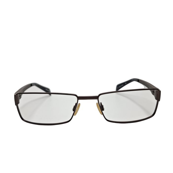 Cogan Titanium Rectangular Eyeglasses, Brown/Black Frame