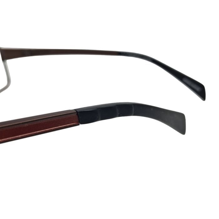 Cogan Titanium Rectangular Eyeglasses, Brown/Black Frame