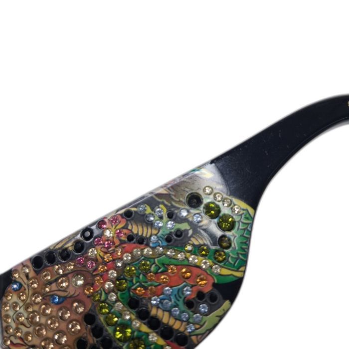 Ed Hardy EHS-024 Black Dragon Crystal-Embellished Sunglasses