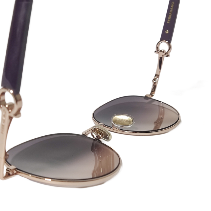 Ferragamo SF315SLBK Round Sunglasses