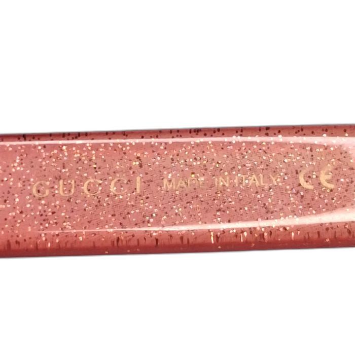 Gucci GG0035SA Pink Glitter Round Sunglasses