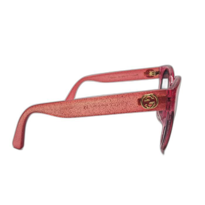 Gucci GG0035SA Pink Glitter Round Sunglasses