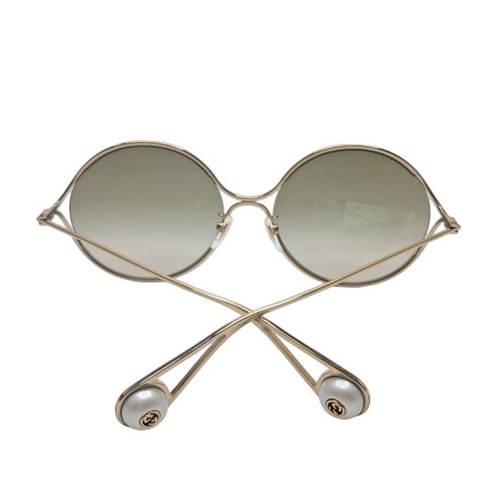 Gucci GG0253SA Round Gold-Tone Sunglasses