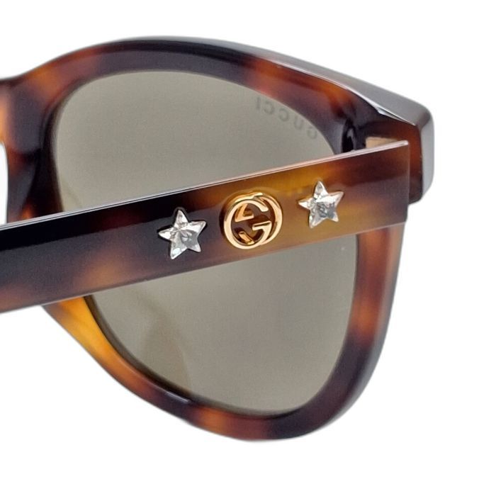Gucci GG0346SA Tortoiseshell Star & Bee Cat-Eye Sunglasses