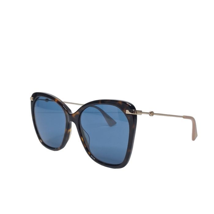 Gucci GG0510S Tortoiseshell Blue-Lens Sunglasses