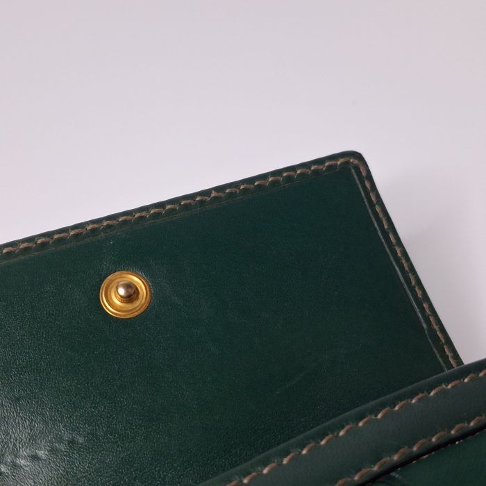 Gucci Green Guccissima Compact Flap Wallet