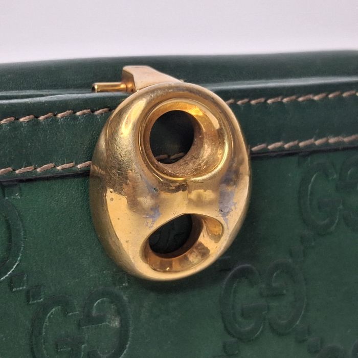 Gucci Green Guccissima Compact Flap Wallet