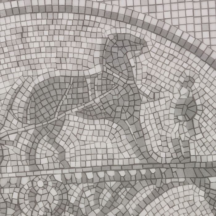 Hermes Mosaique au 24 Square Plate 23 x 23 cm Platinum Silver porcelain 