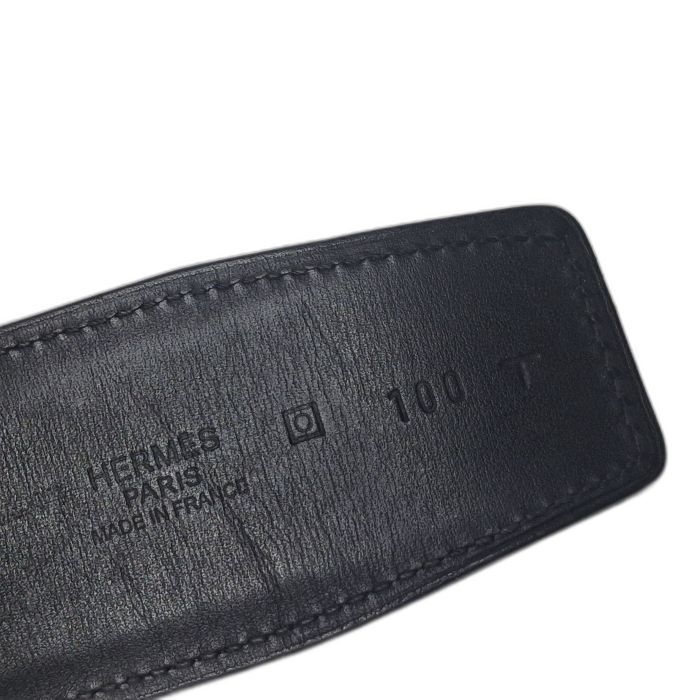 Hermès Black and Brown Reversible H Belt with Gold Buckle