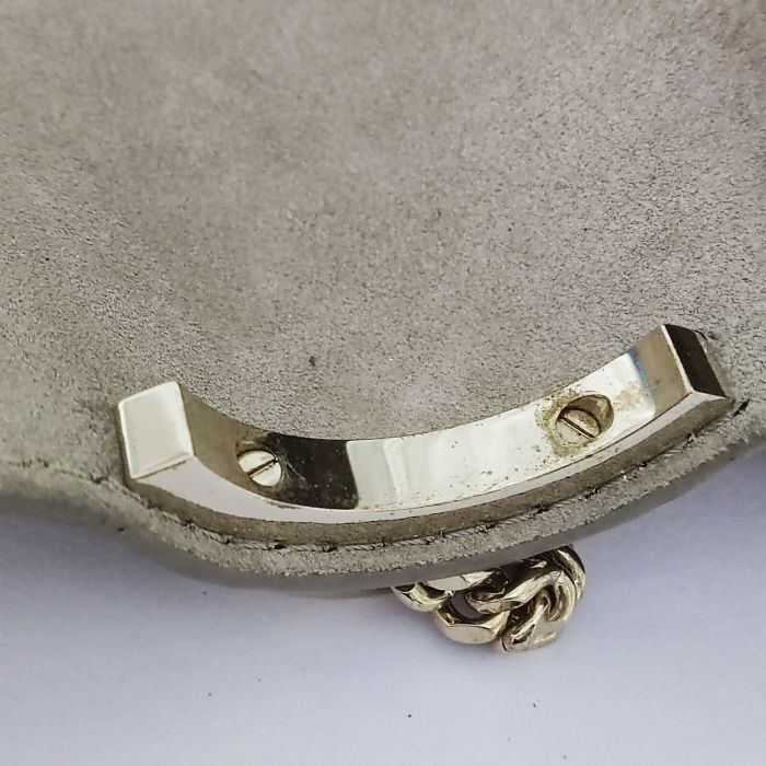 Jimmy Choo Beige Suede Leather Lockett City Shoulder Bag