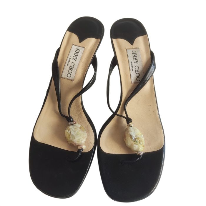 Jimmy Choo Black Glam Crystal Sleek  Heels