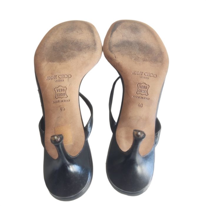 Jimmy Choo Black Glam Crystal Sleek  Heels