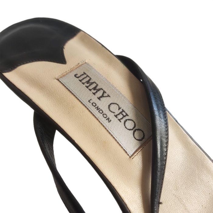 Jimmy Choo Black Glam Crystal Sleek  Heels