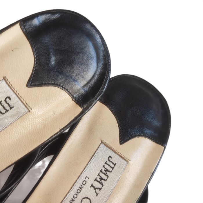 Jimmy Choo Black Glam Crystal Sleek  Heels
