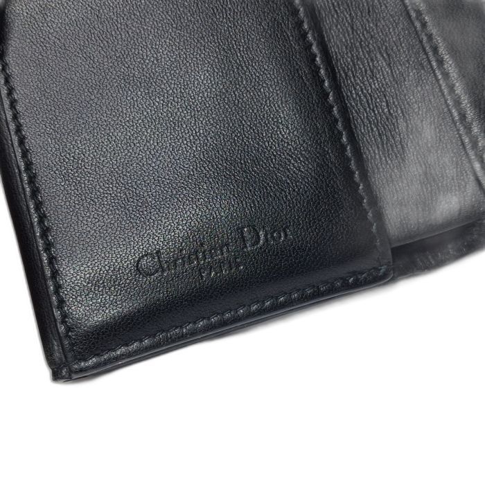 Lady Dior Black Cannage Lambskin Trifold Wallet