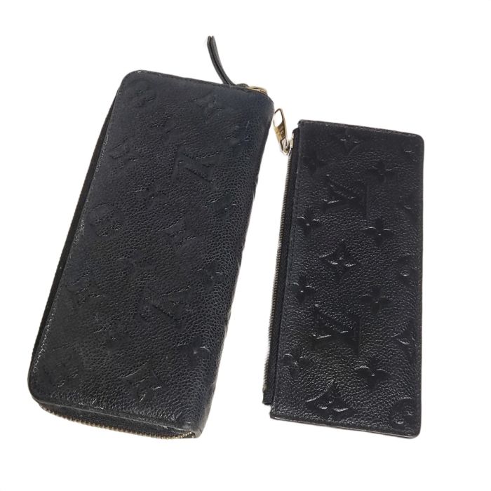 Louis Vuitton Black Monogram Empreinte Clemence Wallet