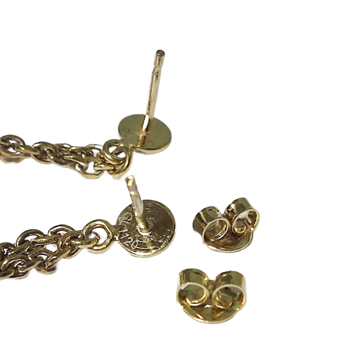 Louis Vuitton Crystal 'LV' Gamble Drop Earrings