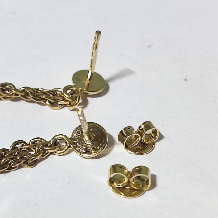 Louis Vuitton Crystal 'LV' Gamble Drop Earrings