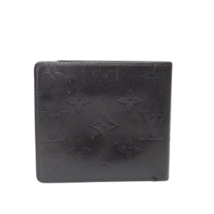 Louis Vuitton Black Monogram Mat Bifold Wallet
