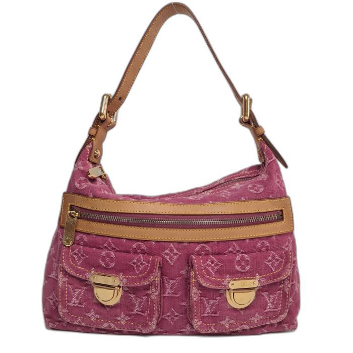 Louis Vuitton Pink Monogram Denim Baggy Bag
