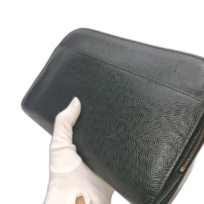Louis Vuitton Green Taiga Leather Zip Organizer