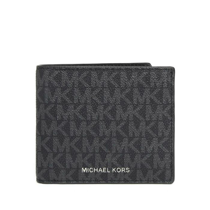 Michael Kors Black Signature Cooper Billfold Wallet with Passcase