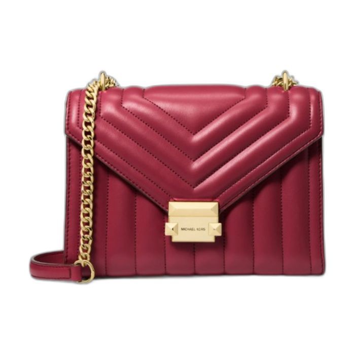 Michael Kors Cherry Quilted Leather Whitney Medium Chain Shoulder Bag