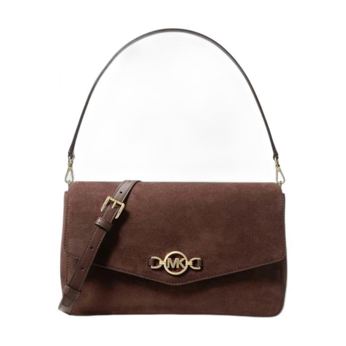 Michael Kors Nutmeg Suede Kacey Large Convertible Shoulder Bag