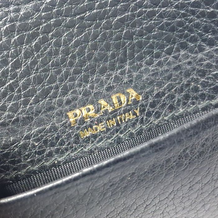 Prada Black Grained Leather Wallet