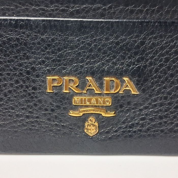 Prada Black Grained Leather Wallet