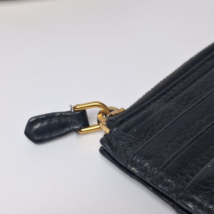 Prada Black Grained Leather Wallet
