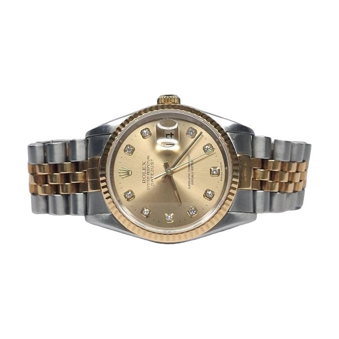 Rolex Datejust 36 Two-Tone Champagne Diamond Dial 16233 Jubilee