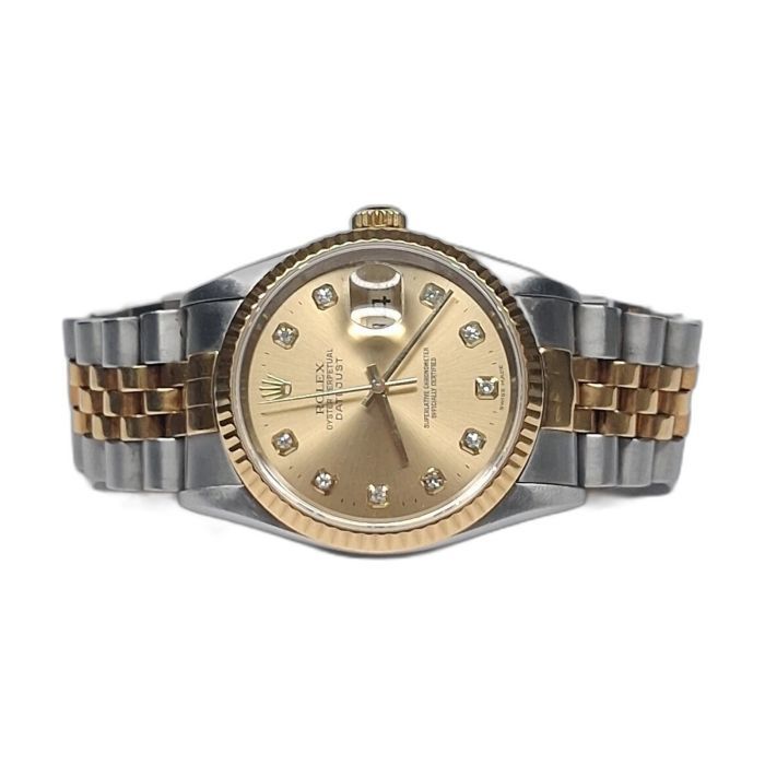 Rolex Datejust 36 Two-Tone Champagne Diamond Dial 16233 Jubilee