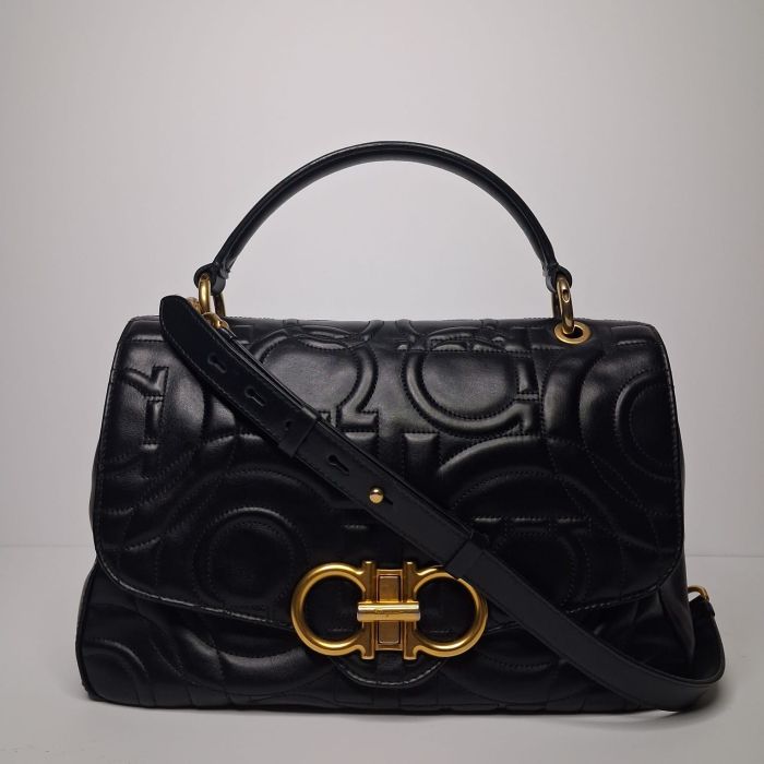 Salvatore Ferragamo Gancini Quilted Flap Bag