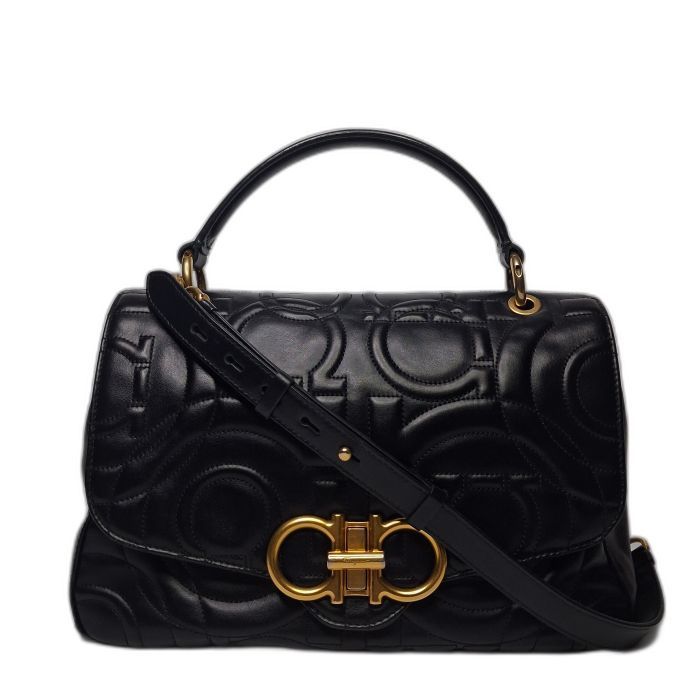 Salvatore Ferragamo Gancini Quilted Flap Bag