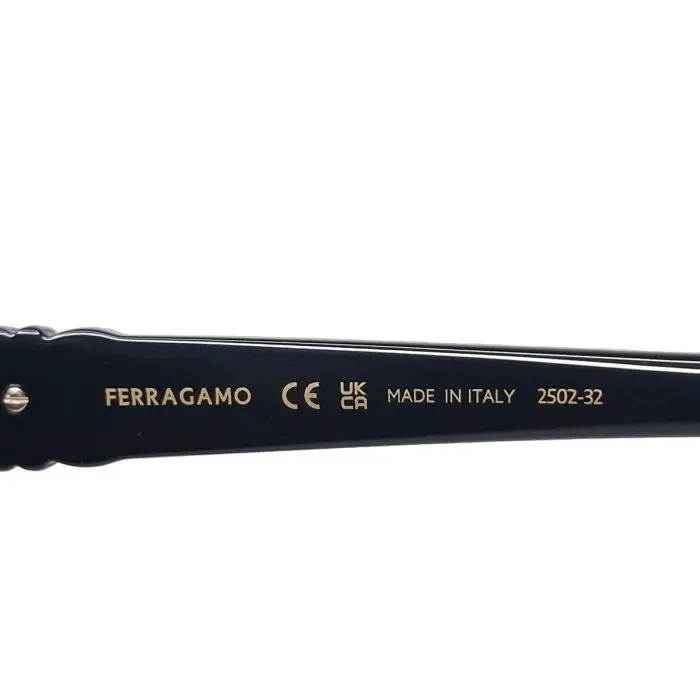 Salvatore Ferragamo Black Round Sunglasses, Gancini Hardware