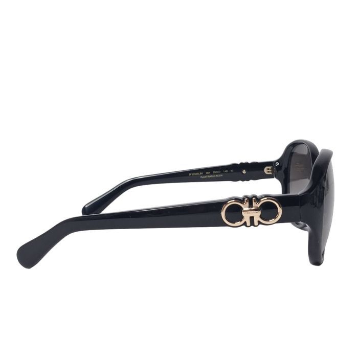 Salvatore Ferragamo Black Round Sunglasses, Gancini Hardware