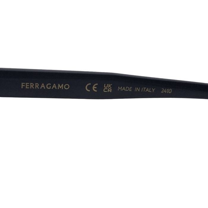 Salvatore Ferragamo SF2056SLBK Gancini Sunglasses, Black Rounded